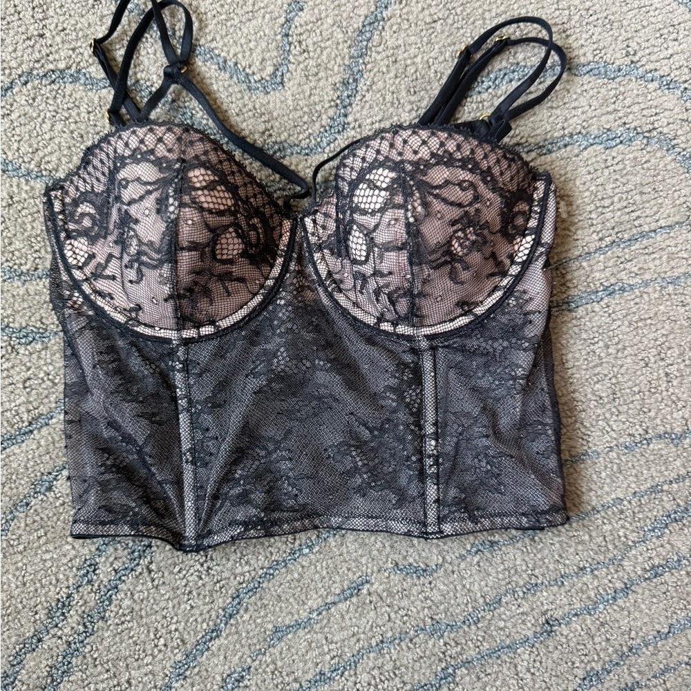 Victoria's Secret Black and Pink Chemise